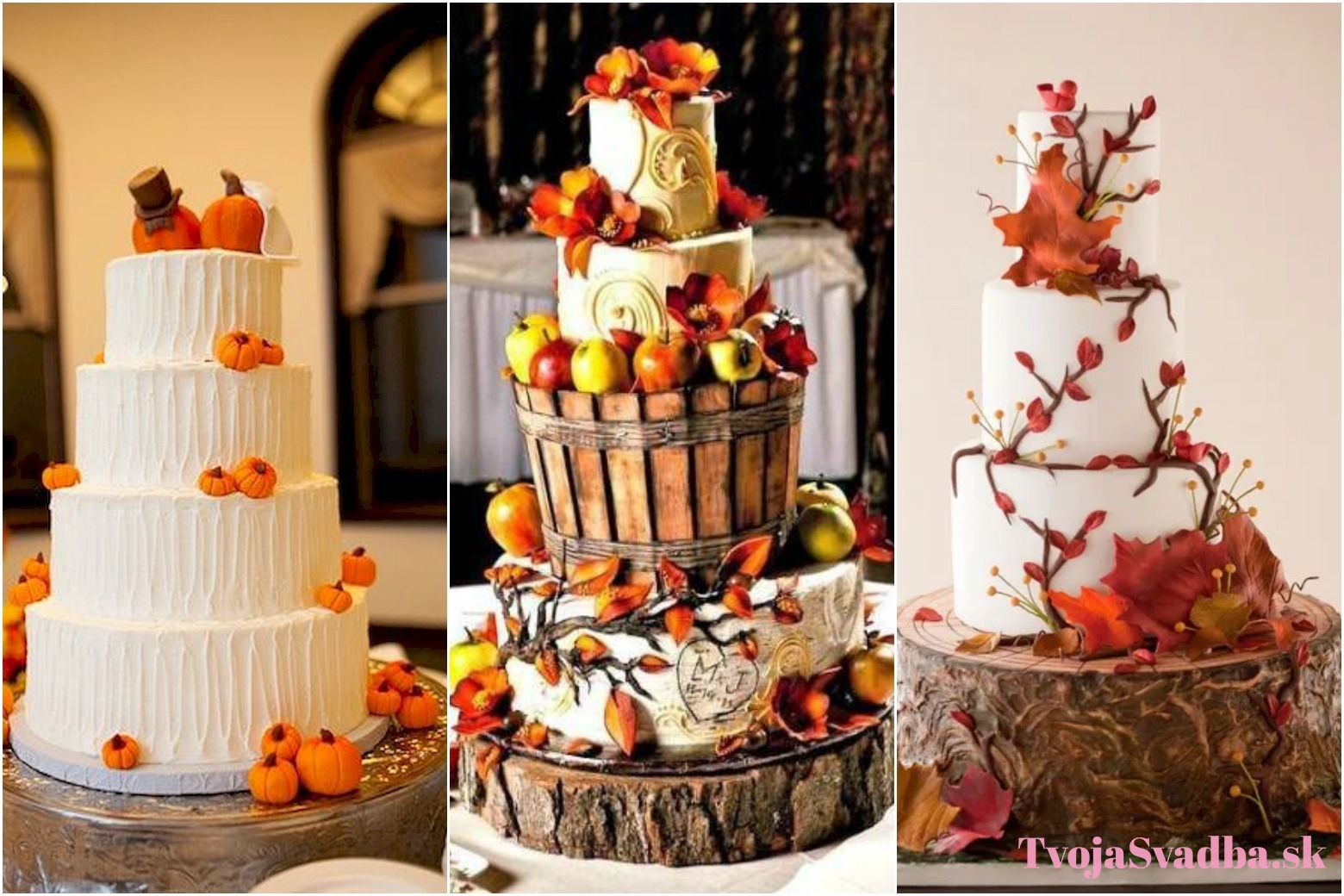 jesenná svadobná torta