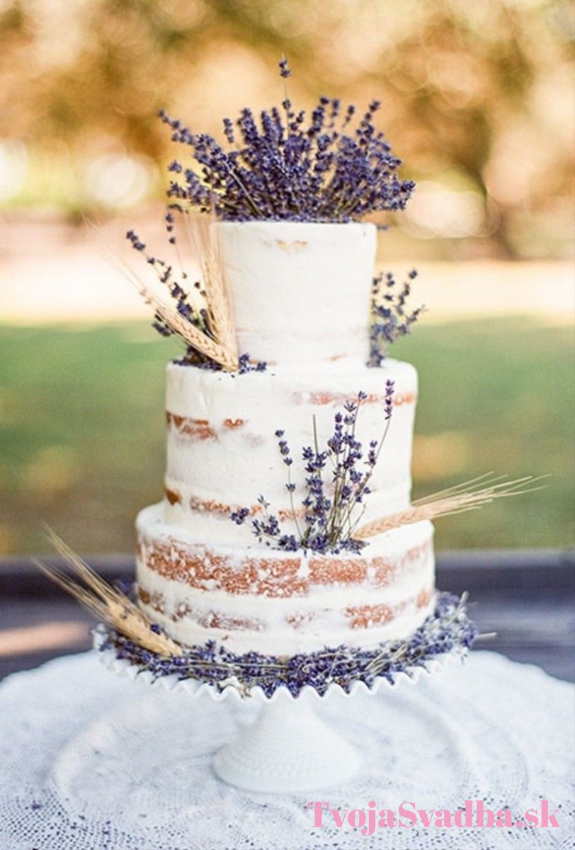 rustikálna svadobná torta