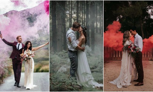 Svadobné fotografie s dymovou bombou: Tie jednoducho musíš mať!