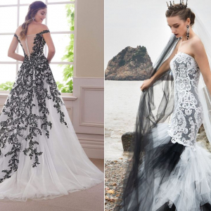 Čierno-biele svadobné šaty: Netradičné, no ohúria hneď od prvého okamihu