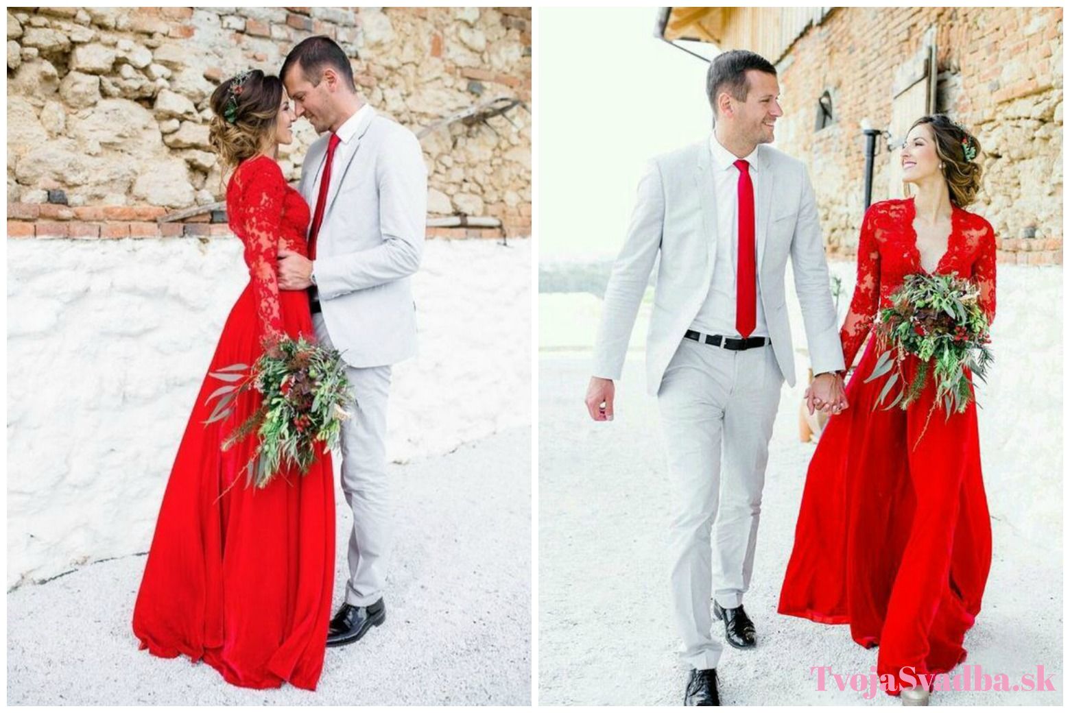 červené svadobné šaty