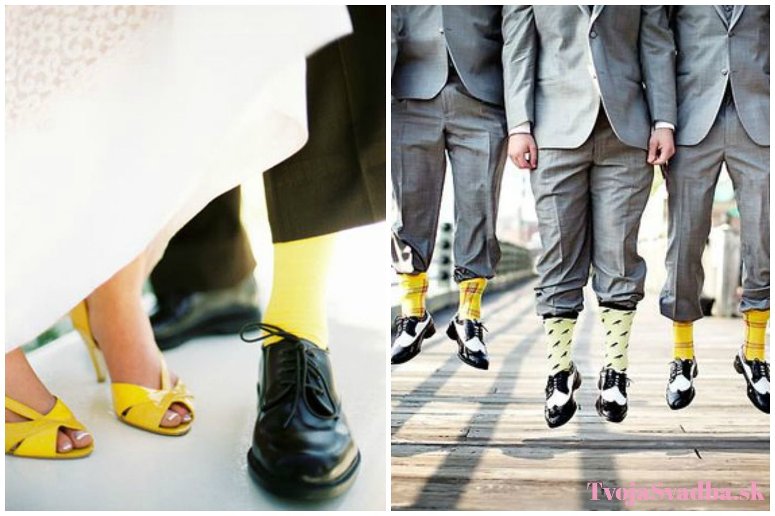 žlté svadobné topánky